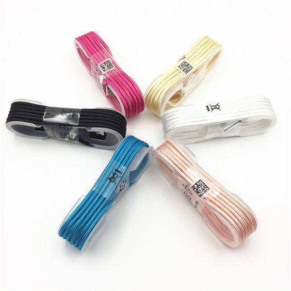 

100pcs/lot colorful micro usb type-c type c usbc 1.5m packed nylon rope braided charger charging cable for android type c