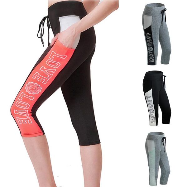 

gym leggings yoga pant women leggings high waist yoga sports pants compression workout running tights fitness gym clothes #2521, White;red