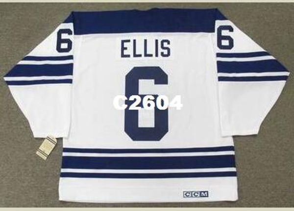 

mens #6 ron ellis toronto maple leafs 1969 ccm vintage home away hockey jersey or custom any name or number retro jersey, Black;red
