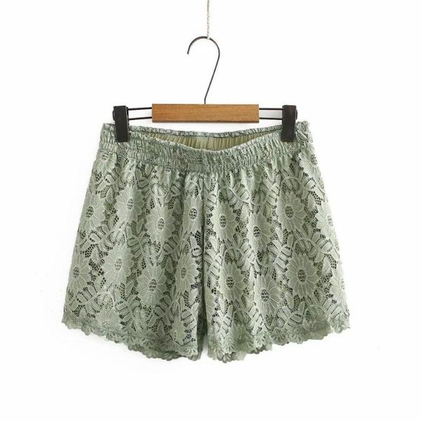 

women's shorts plus size elastic waist women lace 2021 summer casual ladies soft solid pink black white female, White;black