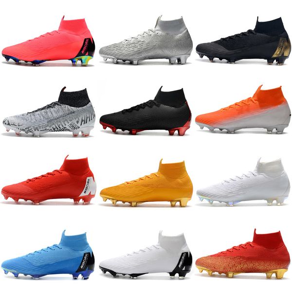 

2019 mercurial superfly vi 360 elite fg kj 6 xii 12 cr7 ronaldo neymar mens boys high soccer shoesv220th football boots cleats size 39-46