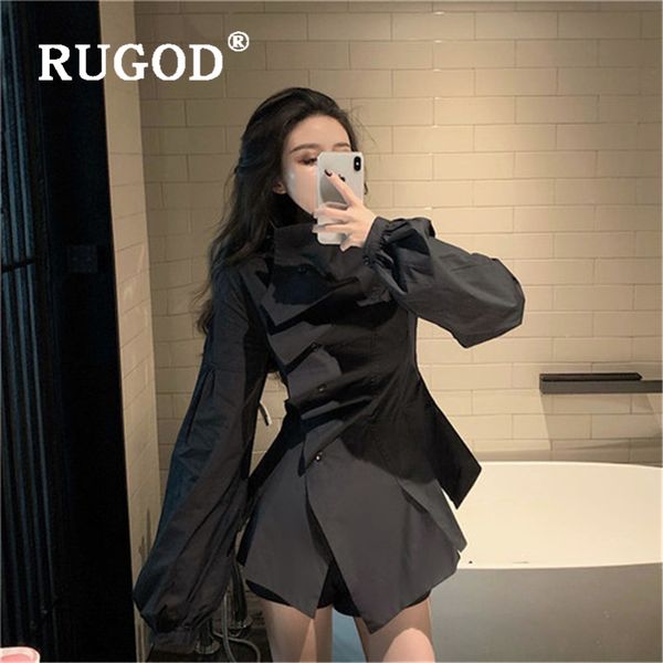 

rugod korean chic women sweater women fashion solid irregular office ladies white shirts casual style slim spring and blouse