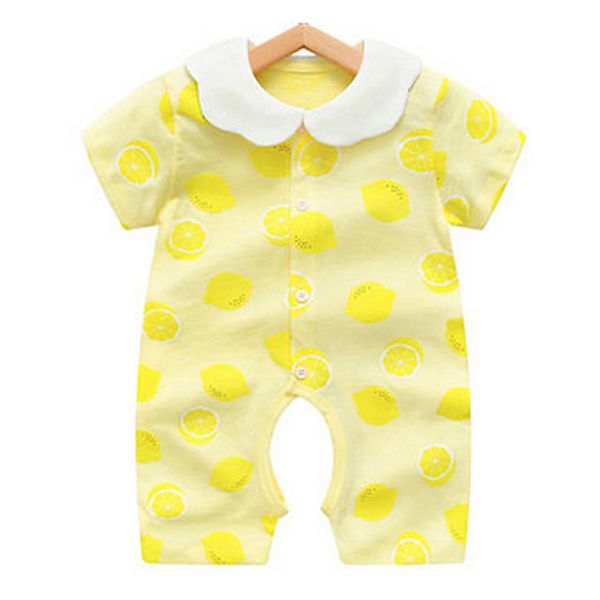 

2019 baby onesies summer cotton romper boys girls 0-24 months kids clothes knitted cartoon short-sleeved jumpsuit outfits tc190624 50pcs, Blue;gray