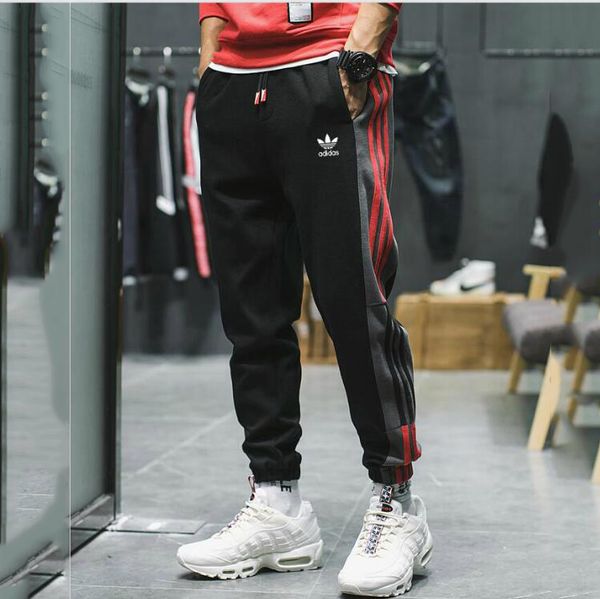 

Новая мужская мода Дизайнерские Sweatpants с бирками Фирменные осень Марка Трек Брюки для мужчин Брюки Jogger Drawstring Длинные Pant Мужские одежды S-2XL