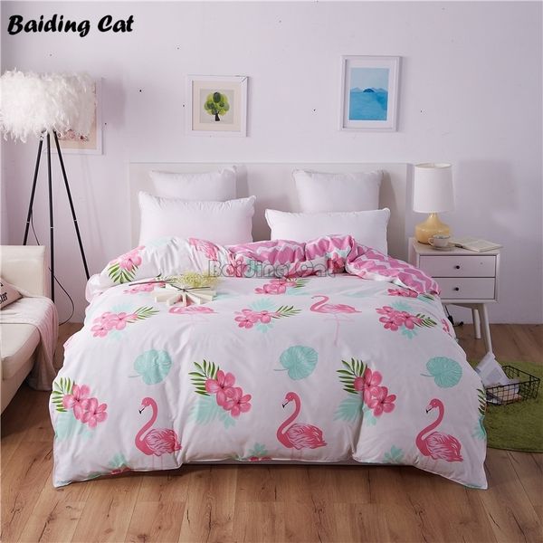 

flamingo bedding set 1pc duvet cover polyester/cotton quilt cover with zipper 150x200cm/180x220cm/200x230cm/220x240cm