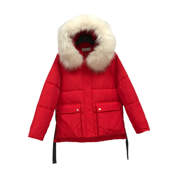 

2019 winter street style korean version temperamentv hooded loose-fitting down jacket for women's wear coat female down cotton, Tan;black