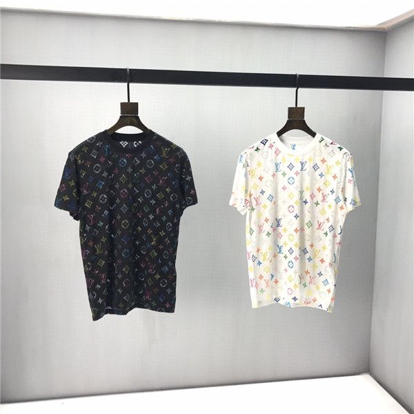 

2020ss spring and summer new high grade cotton printing short sleeve round neck panel t-shirt size: -l-xl-xxl-xxxl color: black white qq10, Gray