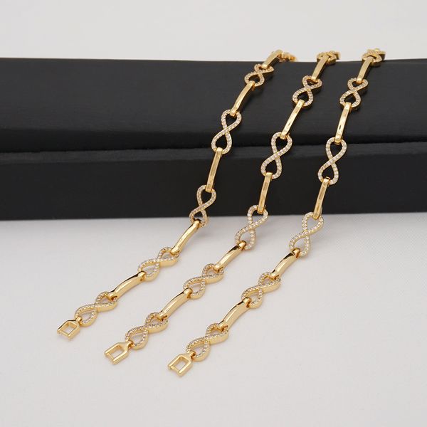 

original gold crystal four heart clover bracelet with murano glass beads charm bracelet bangle for women zircon stones, Black