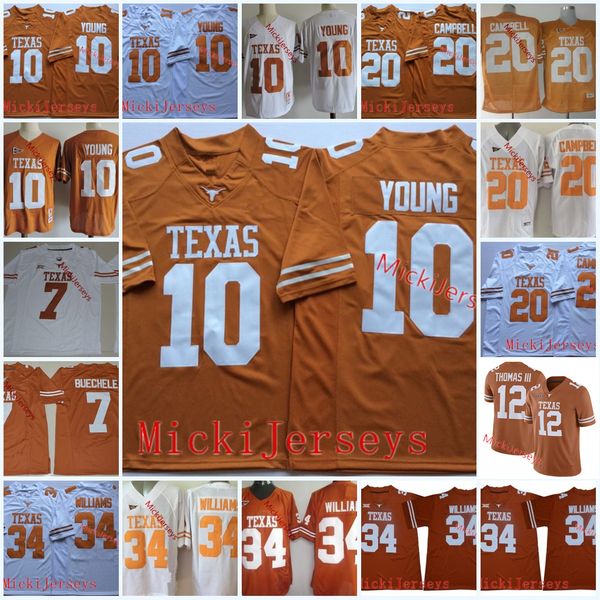 

Texas Longhorns Earl Thomas III Jerseys Shane Buechele Vintage #10 Vince Young #20 Earl Campbell #34 Ricky Williams Texas Longhorns Jersey