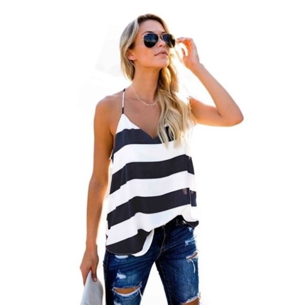 

Women big tripe oft tank top boutique adult clothing top