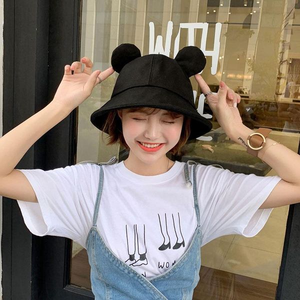 

новая мода весна и лето шляпа девушка досуг студент прекрасные уши ведро шляпа хлопок крышка бассейна, Blue;gray