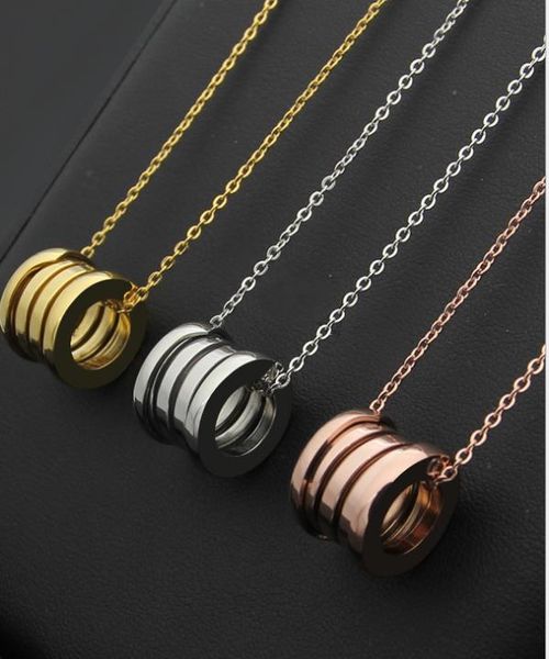 

spring necklace titanium steel 18 k gold couple spring necklace, Silver