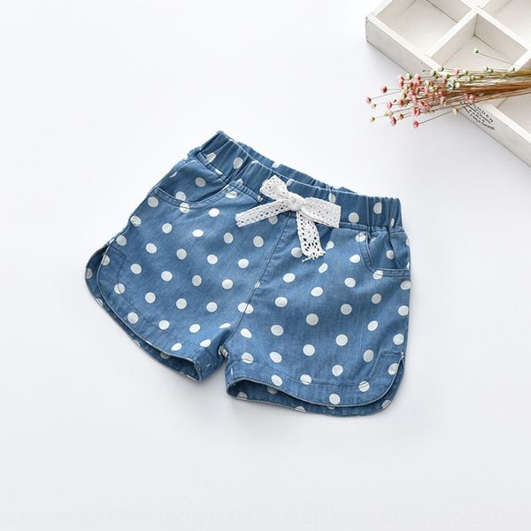 

2020 pants panty denim polka-dot shorts men's and women's baby children's thin denim shorts children's pants fashion, Blue
