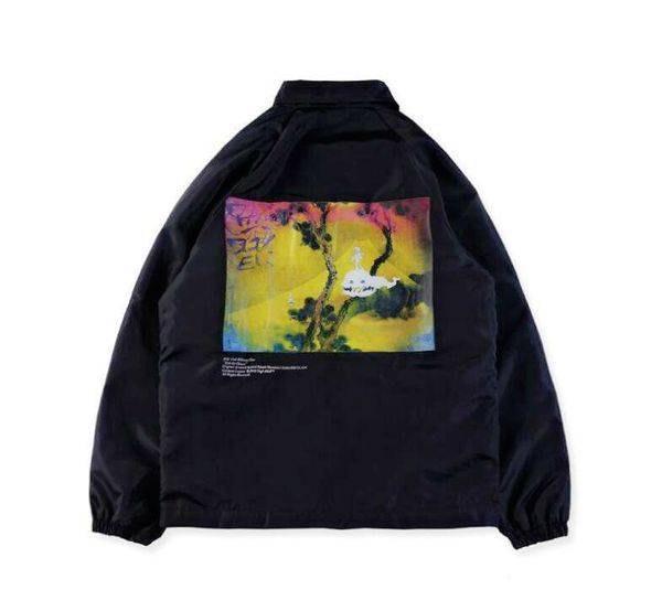 

kanye west kids see ghosts mens designer jacket winter ky coat casual high street autumn baseball jacket turn down collar windbreaker, Black;brown