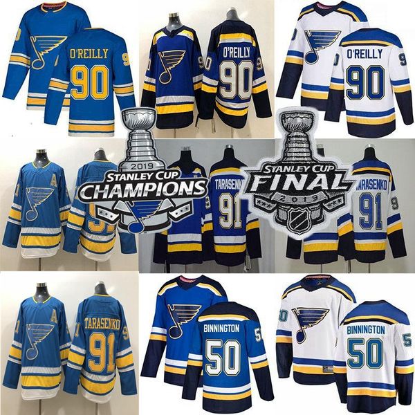 

2019 stanley cup champions сент-луис блюз джерси 6 joel эдмундсона 21 tyler bozak 90 о'райли 91 тарасенко хоккей джерси, Black;red