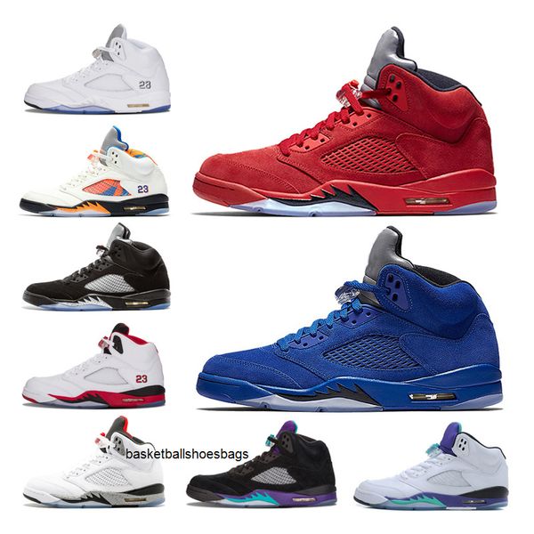 

suede red blue 5 men basketball shoes 5s og black metallic sneaker white black space jam fire red mens sports shoes sneakers