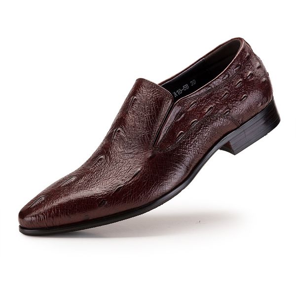 

Men's Leather Shoes Oxfords Pointed Toe Style Leather Shoes Formal Wear Business Men Shoes Embossed Chaussure Homme