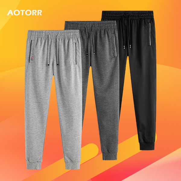 

men casual sweatpants spring autumn sweatpants solid male big size elastic mens sportswear breathable gyms jogger pants 2019 new, Black