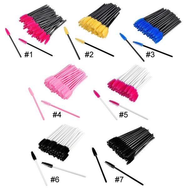 

wholesale cosmetic brush makeup tools 50pcs/lot eyelash brushes for eyelash extension cosmetic brushes colorful brushes