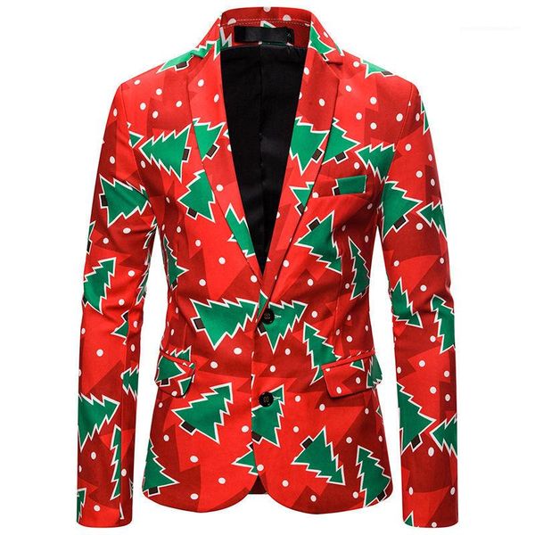 

lapel neck mens contrast color blazers plus size males clothing christmas mens blazers christmas tree print, White;black
