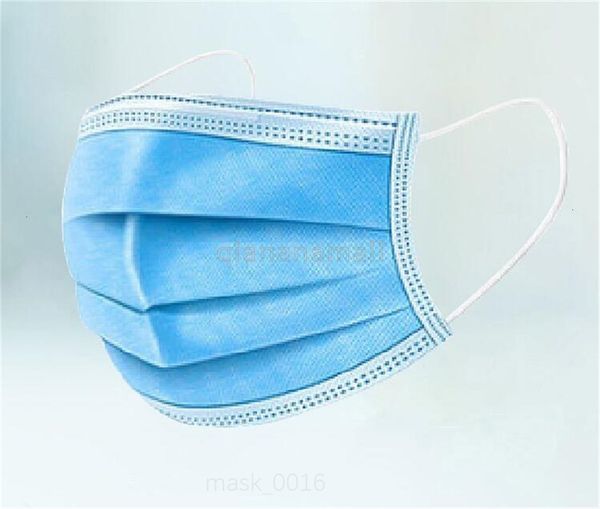 

толстые одноразовые лица синий цвет 3 слоя non woven 50pcs маска пыли доказательство воды mouth крышки wucm