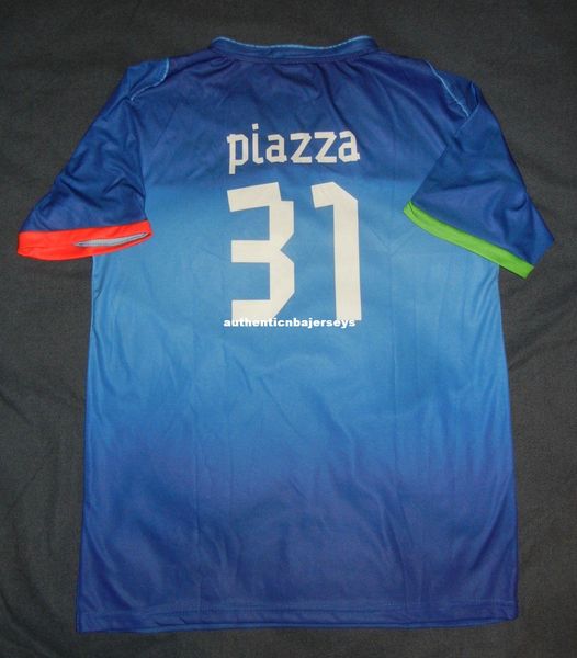 

retro #31 mike piazza new york rare italy soccer jersey sga citi field mint medium m mens stitched baseball jerseys, Black;blue