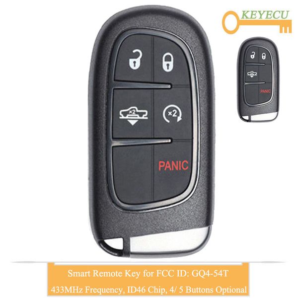 

keyecu smart remote control car key for air suspension 1500 2500 3500 2013 - 2019, fob 4/ 5 button - 433mhz id46 gq4-54t