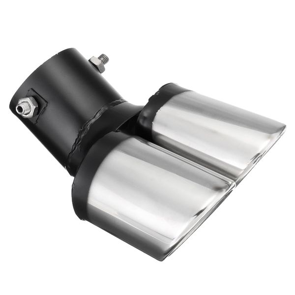 

car rear curved gual exhuast muffler pipe trim tips chrome tail durable