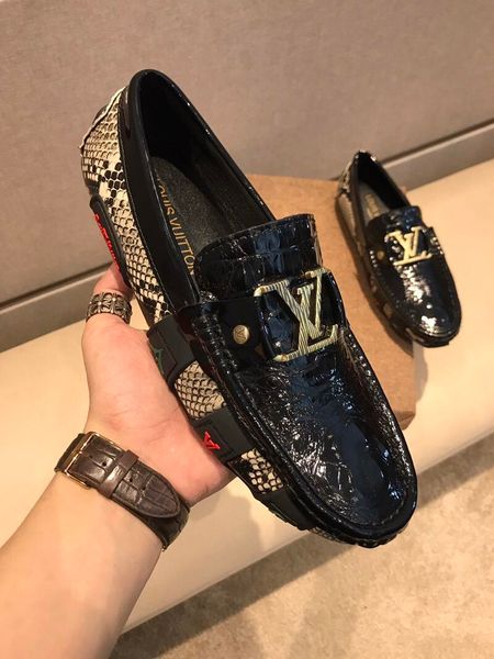 

2019z luxury designer spring and autumn new leather trend lok fu shoes, fashion wild casual shoes, size: 38-44