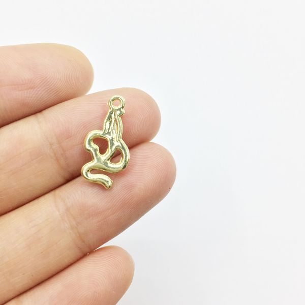 

eruifa 20pcs 15*9mm pretty mini cobra snake zinc alloy jewelry diy charms pendant necklace,eearrings 2 colors, Silver