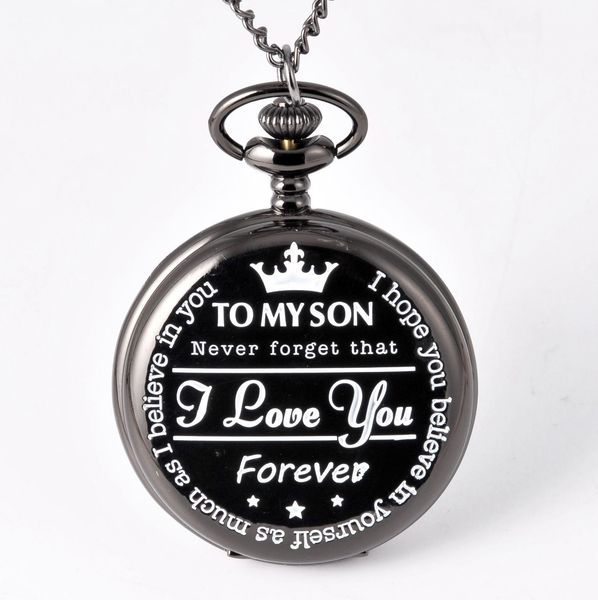 

forever pocket watch to my son i love you gift to son birthday gift boys fob pocket watches, Slivery;golden