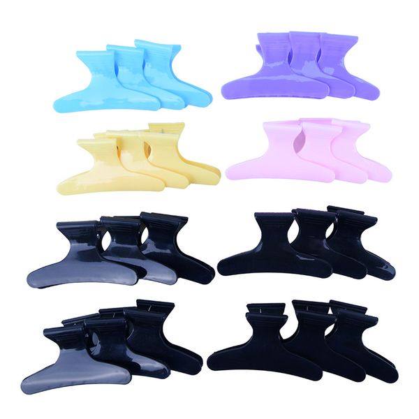 

12pcs/pack butterfly holding hair claw section hairpins pro salon hairdressing tool wholesale styling tools hair clip clamps, Golden;silver
