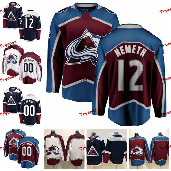 

2019 colorado avalanche patrik nemeth mens stitched jerseys customize alternate blue home shirts 12 patrik nemeth hockey jerseys s-xxxl, Black;red