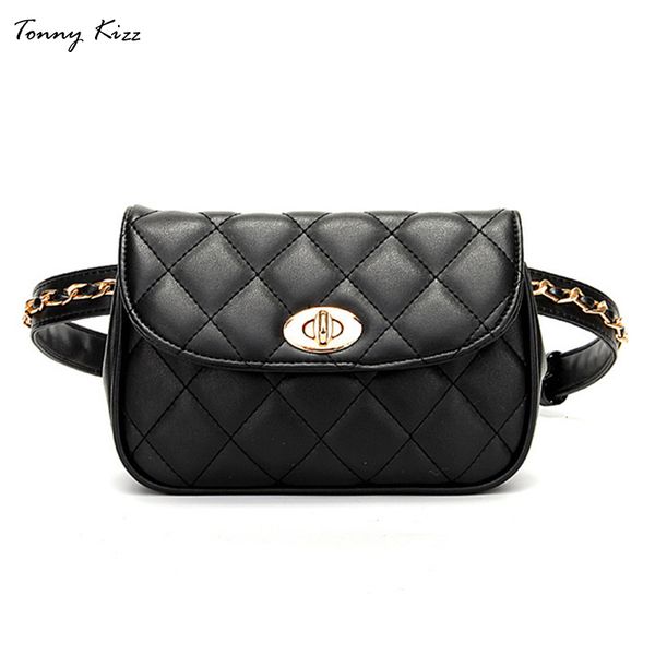 

tonny kizz women waist bag female belt shoulder bag ladies chest bags leather fanny waist pack diamond lattice