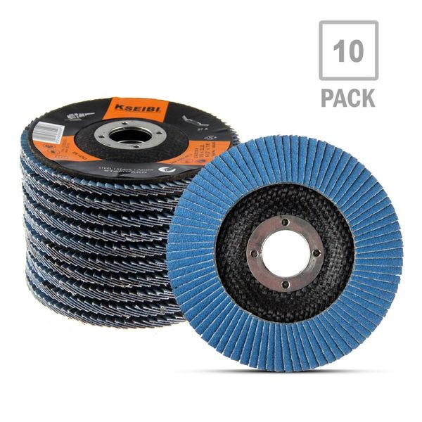 

kseibi 10pcs industrial flap disc 100mm/115mm sanding grinding wheel 40/60/80/120/240/320 grit sander blades for angle grinder
