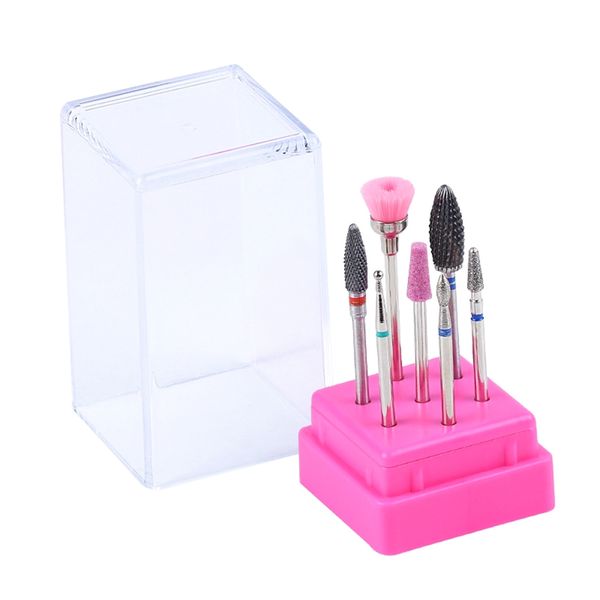 

8x nail file bit manicure pedicure drill bits manicure tool wit storage case