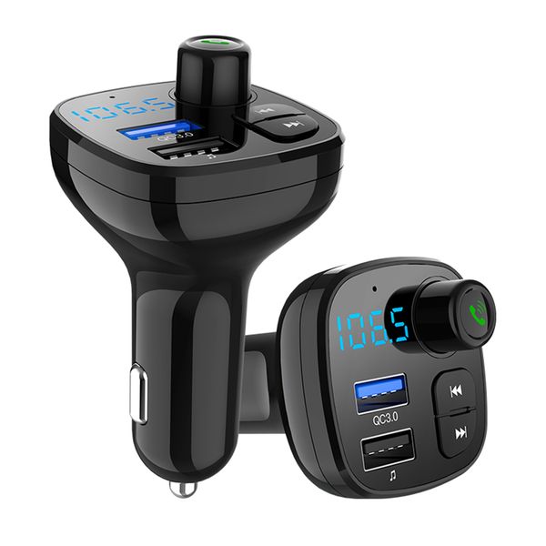 

bluetooth car kit handsfm transmitter wireless music playing car mp3 player dual usb quick charging