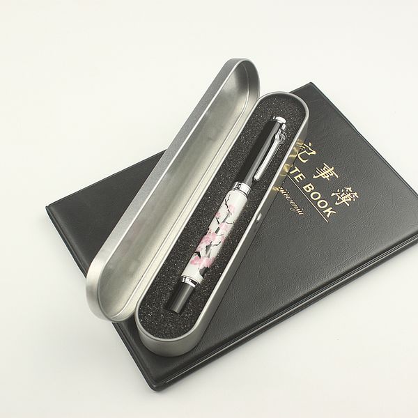 

1pcs metal fountain pen chinese white porcelain plum blossom pattern 0.5mm ink pens for gift office supplies