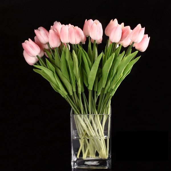 

10pcs tulip flower latex real touch for wedding bouquet decor flowers (pink tulip