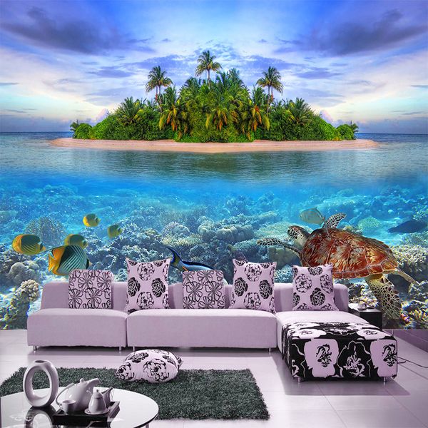 

mediterranean sea island scenery p wallpaper space extension large mural wallpaper non-woven living room bedroom background deco
