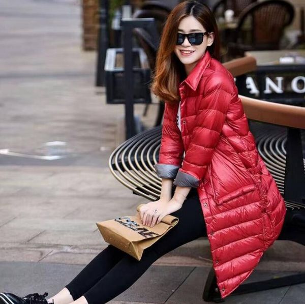 Luxury Women Fur Collar Warm Coat Leather Cotton Jacket Overcoat Parka Outwear