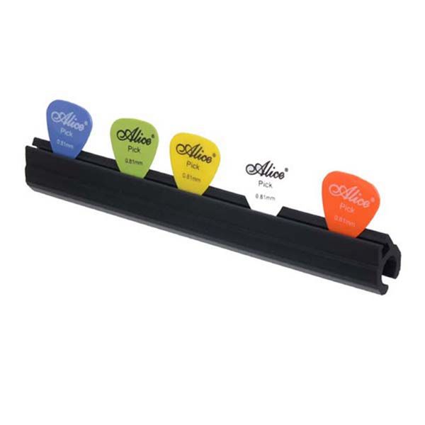 

portable colorful 5 pcs guitar plectrum pick with 1 pc plectrum holer clamp support