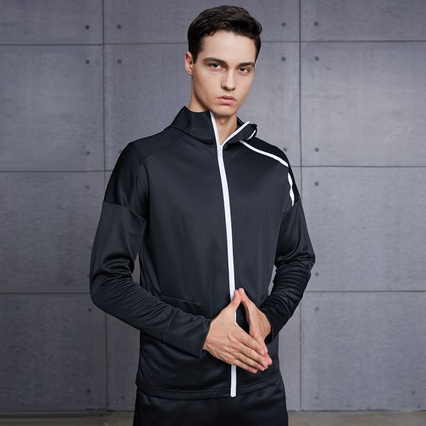

vansydical men's sports jackets gym hoodies zipper long sleeve autumn winter outdoor fitness workout running sportswear, Black;red