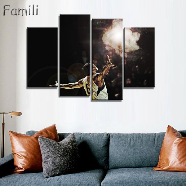 

2019 4Panel Basketball Professional Athletes Modern Home Wall Decor Canvas Picture Art HD Print Painting Canvas Art