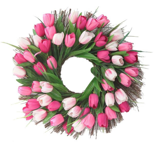 

decorative fall wreath artificial tulip garland wedding venue decoration