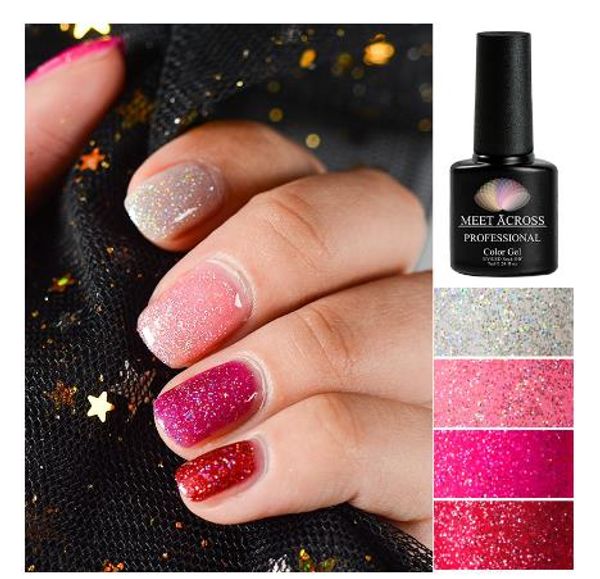 

7ml nail polish holographic glitter platinum uv nail gel polish shine shimmer manicure soak off nail art varnish
