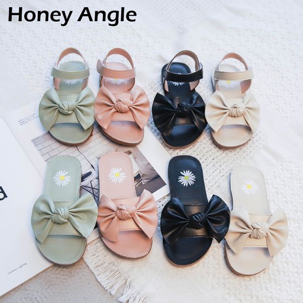

spring summer casual kids sandals for girls cartoon floral bow-knot children beach shoes korean style baby girl sandals, Black;red