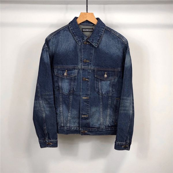 

2020" men's denim jacket outerwea new denim jacket locomotive tide brand jeans clothing men denim coats size:m-4xl, Black;brown