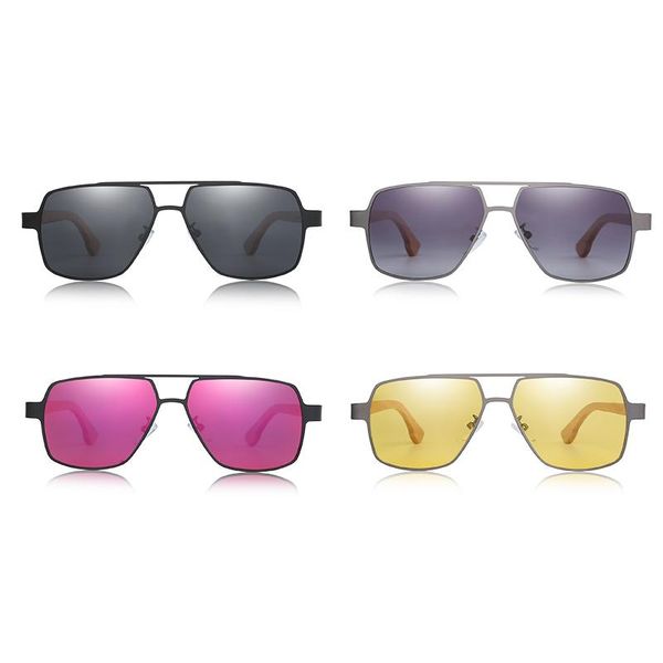 

hu wood classic polarized sunglasses men brand designer sun glasses travel driving square night vision glasses eyewear uv400, White;black