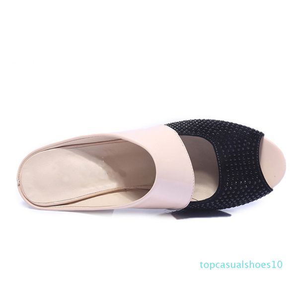 

karinluna 2019 discount woman sandals flip flops wholesale high heels summer sandals women's shoes woman party date slippers t10, Black